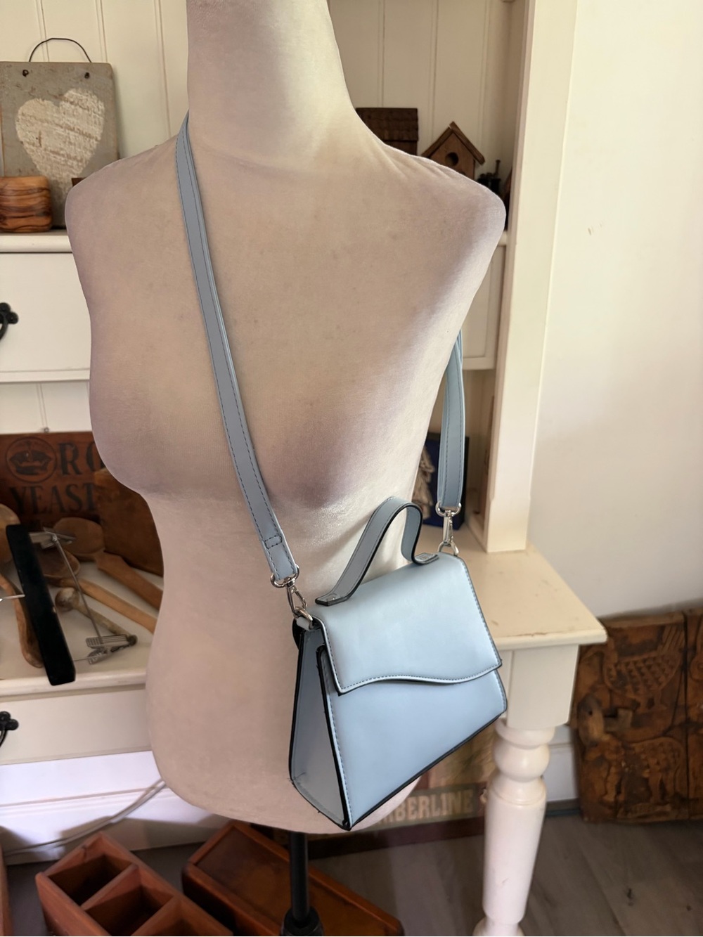 Primark Classic Structured Crossbody Bag in Light Blue